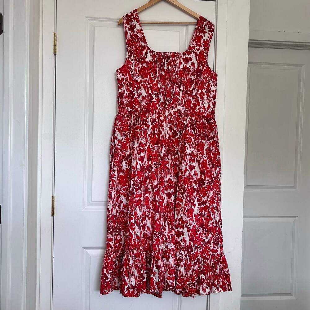 NWT Aureta Square Neck Corset A-Le Dress Midi Women’s 2X‎ Red Bloomcore Romantic - Picture 11 of 13